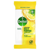 Dettol Antibacterial Multipurpose Cleaning Wipes, Citrus Zest, 30 Large Wipes (Case of 10)  Adomoo